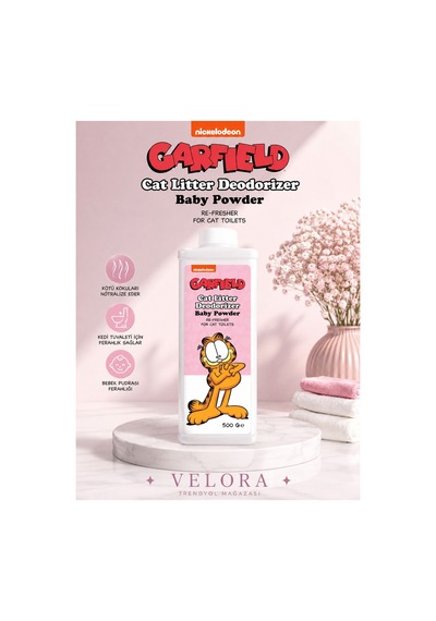 Garfield Kedi Kumu Koku Giderici Deodorizer Bebek Pudrası Kokulu 500 Gr Kötü Koku Nötralize Edici Tuvalet Ferahlatıcı - 885808927