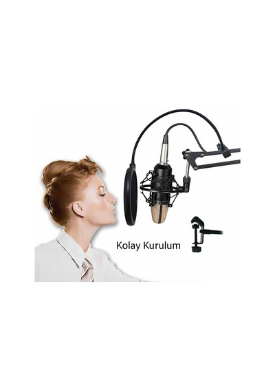 Ally Çift Katman Stüdyo İçin Mikrofon Pop Filtre Youtuber- 5775