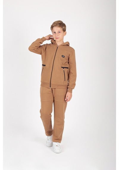 Mnk Baby & Kids Erkek Çocuk Fermuar Kapamalı Kapüşonlu Arma Detaylı Eşofman Takımı M00757 Kahverengi Mnk Baby & Kids Erkek Çocuk Fermuar Kapamalı Kapüşonlu Arma Detaylı Eşofman Takımı M00757 Kahverengi