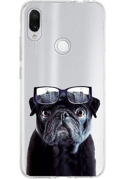 Xiaomi Redmi Note 7 İle Uyumlu 1mm Slim Fit Köpek 3 050f Baskılı Şeffaf Kılıf Şeffaf