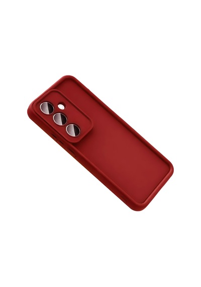 Samsung Galaxy A57 İle Uyumlu Kılıf Kamera Korumalı Yüksek Kenarlı Kapak Kırmızı