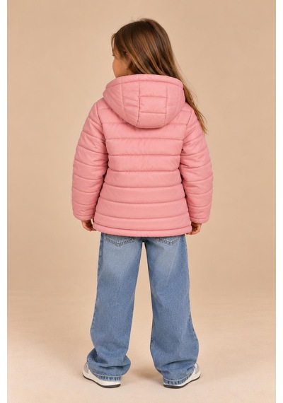 Alexandergardi Puffer Kapüşonlu Unisex Çocuk Şişme Mont Pudra