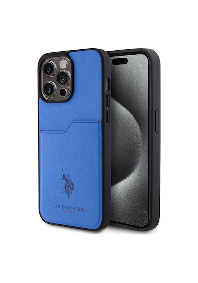Apple iPhone Uyumlu 15 Pro Max Kılıf U.s. Polo Assn.  Lisanslı Baskı Logolu Pu Kartlıklı Kapak - Lacivert