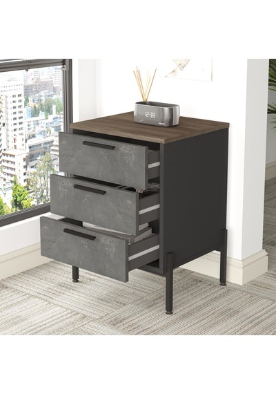 Yurudesign Vista ABCDE Ofis Büro Masa Takımı Kahve-Beton-Antrasit