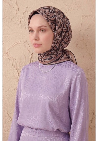 Silk Home Soft Eşarp Şal Motif Mocha Mousse 90x90 Çok Renkli