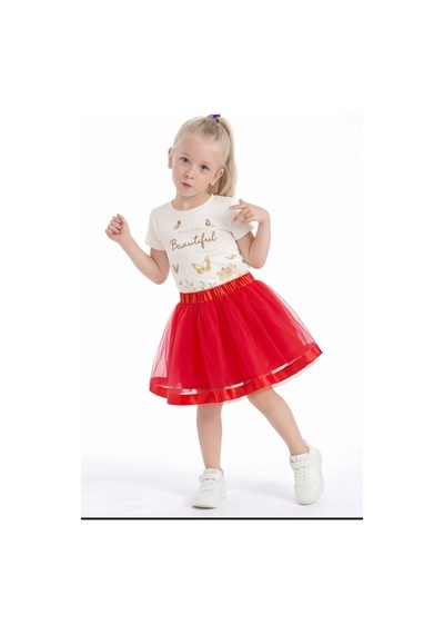 Fesshera Kids Kız Çocuk Etek 23 Nisan Ve 29 Ekime Özel Etek Kırmızı