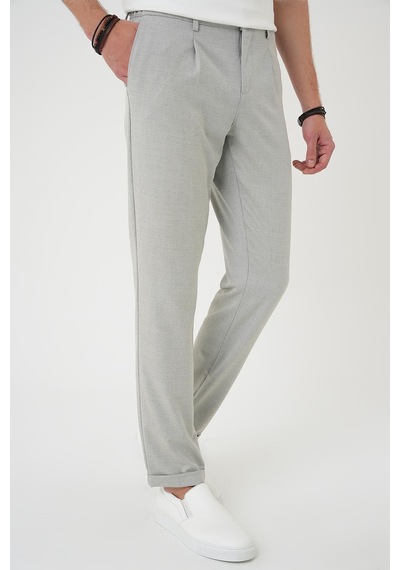 Efor Comfort Fit Beli Lastikli Pileli Gri Jogger Pantolon P 1182 Gri