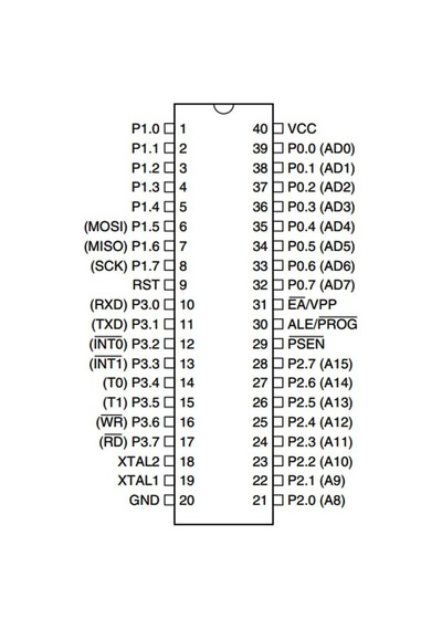 At89S51-24Pu 8-Bit 24Mhz Mikrodenetleyici Dıp-40