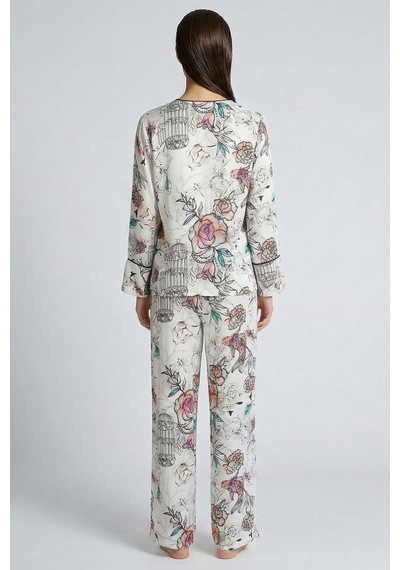 Maison Royale Desenli Uzun Viskon Pijama Takımı