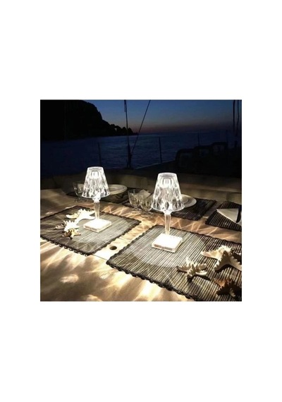 Premium Lw-4 Akrilik Kristal Led Şarjlı Masa Üstü Lamba Atmosfer Işığı Masaüstü Işık Diğer