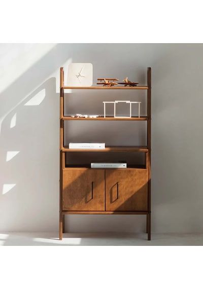 Woodesk Alba, Ahşap, 140x75, Kitaplık Ve Raf Ünitesi Tik Renk