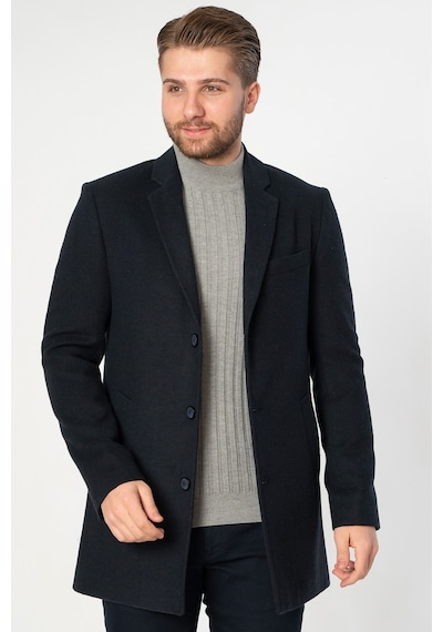 White Stone Abrantes Slim Fit 1754 Pamuklu Palto Laci Lacivert
