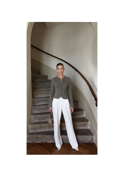 Verymoda Çift Ssıra Düğme Blazer Triko Ceket K-238 Haki