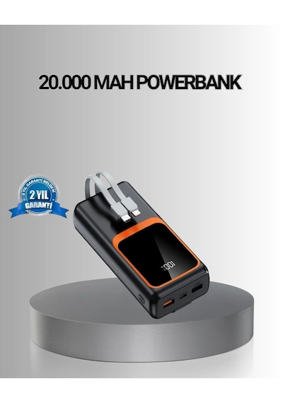 Powerbank 20000 Mah Yüksek Kapasiteli Ve 22.5w Hızlı Şarj Destekli Siyah 09429480