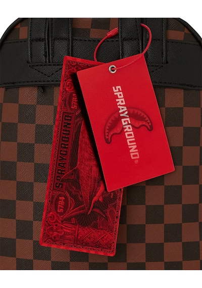 Sprayground Lenticular Effects Savage Köpekbalığı Sırt Çantası, Suya Dayanıklı, Suni Deri Kahverengi