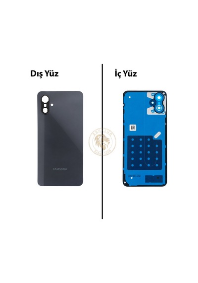 Samsung Galaxy M06 Siyah Renk Arka Kapak Arka Cam Batarya Kapağı Pil Kapağı Lazer Kesim Back Cover Galaxy M06 Uyumlu