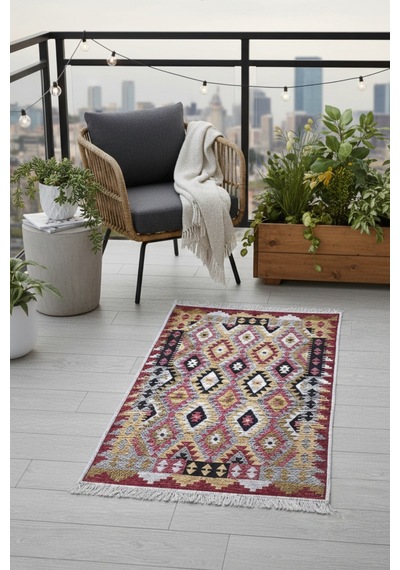 Otantik Tarz Dokuma Hafif, Şık Ve Günlük Kullanıma Uygun Makineden Yıkanabilir Kilim Renkli