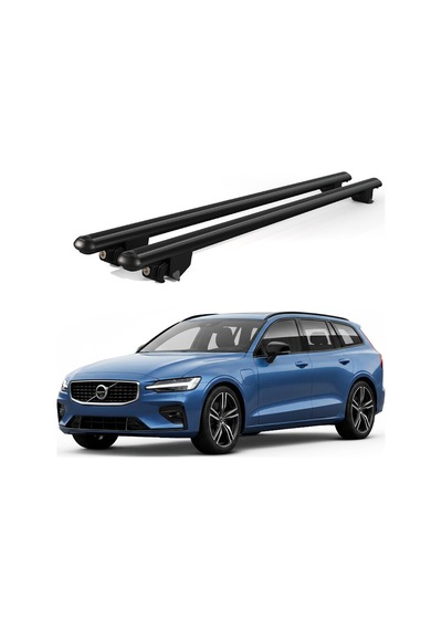 Kanca Volvo V90 Sw 2016 Ve Sonrası Uyumlu Siyah Kilitli Ara Atkı 120cm Port Bagaj Tavan Barı