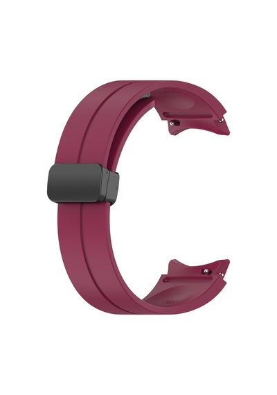 Ekılıf - Samsung Watch 5 44mm Uyumlu - Kordon Silikon Kordon Krd-84 - Mürdüm