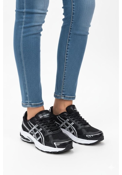 Papuçcity Flet 03405 Unisex Yürüyüş Koşu Günlük Spor Ayakkabı SİYAH-BEYAZ