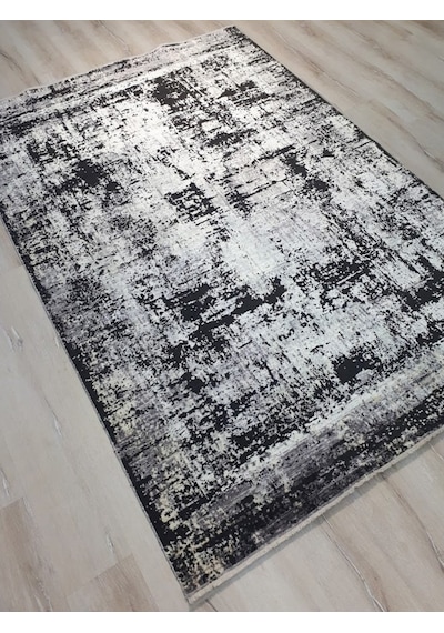 Tuğra Halı Rustic 1076 Siyah Gri 160X230 Cm Saçaklı Salon Halısı