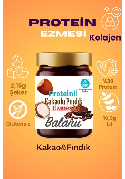Balanu Proteinli Kakaolu Fındık Ezmesi 280gr X3 Adet