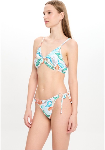 Toosalty Kadın Çok Renkli Dokulu Geniş Üçgen Bikini Takımı 25sw002st Çok Renkli