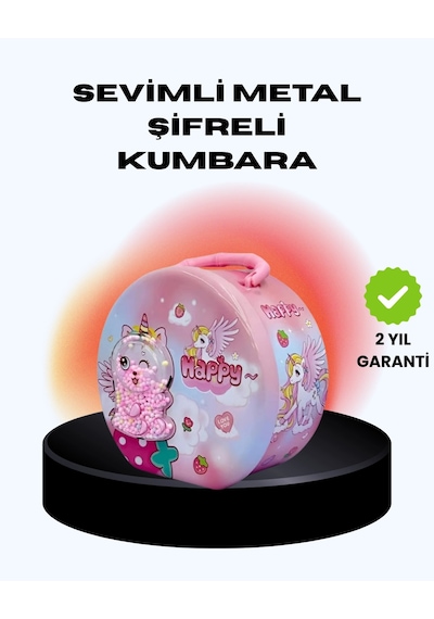 Mini Çocuk Para Kasası Gizli Saklama Ve Birikim Kutusu Pembe