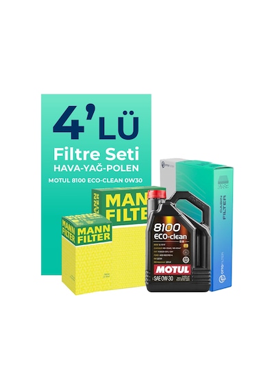 Mann Peugeot 301 1.6 Benzin Vti Filtre Bakım Seti Motul Motor Yağlı (2012-2016) 4 Lü