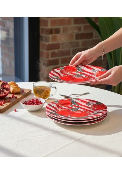 6 Lı Nuances Porselen Pasta Tabağı-5894 Çok Renkli
