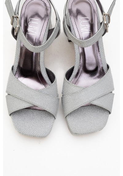 Luvishoes Luvi Shoes Lisbon Gümüş Simli Çapraz Bantlı Kadın Platform Topuklu Ayakkabı Gümüş Luvishoes Luvi Shoes Lisbon Gümüş Simli Çapraz Bantlı Kadın Platform Topuklu Ayakkabı Gümüş