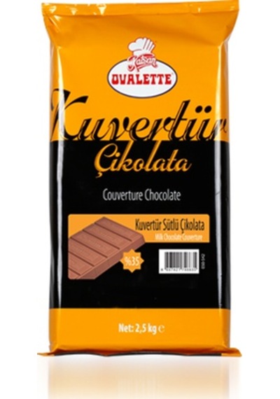 Katsan Ovalette Sütlü Kuvertür Çikolata 2500 G