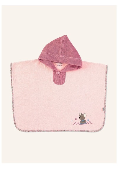 Sterntaler Mabel Poncho Pamuk, Frottee, Kapüşonlu, Fare Mabel Motifli Pembe