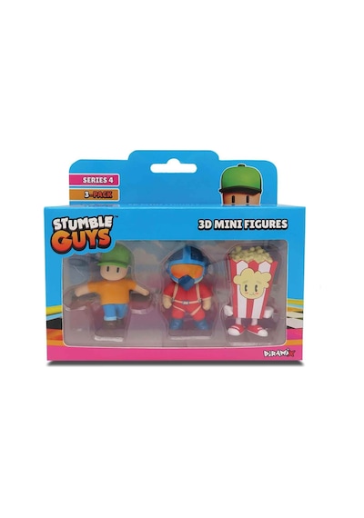Stumble Guys 3'lü Mini Figür Seri 4 - Mr. Stumble - Bogey - Popcorn