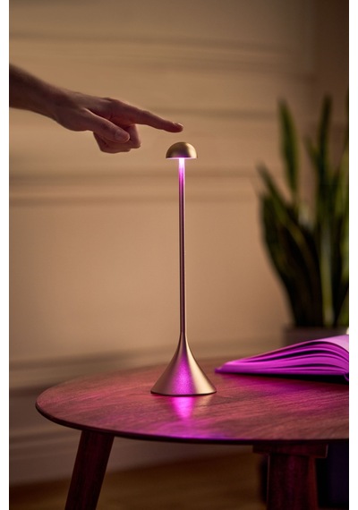 Lexon Steli Dome Led Masa Lambası Dore Altın