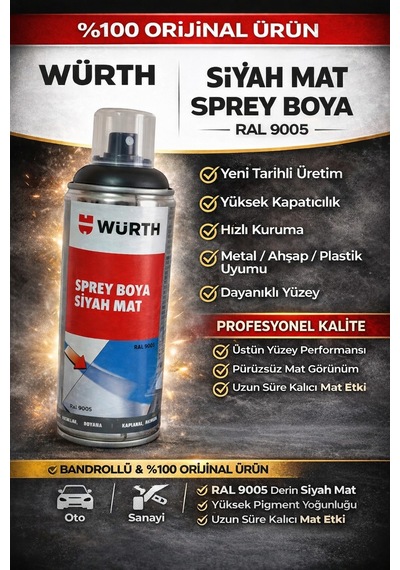 Siyah Mat Sprey Boya Tampon Boya Siyah Siyah