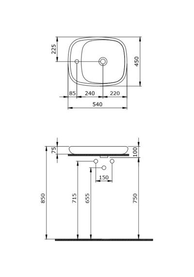 Bocchi Fenice 1164-001-0125 Çanak Lavabo Parlak Beyaz 55 x 40 CM 1466841