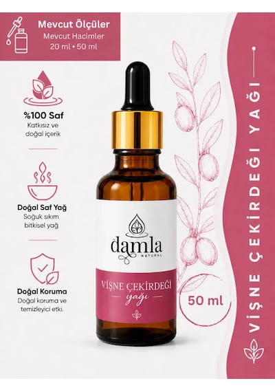 Biodamla Natural Vişne Çekirdeği Yağı 50 Ml