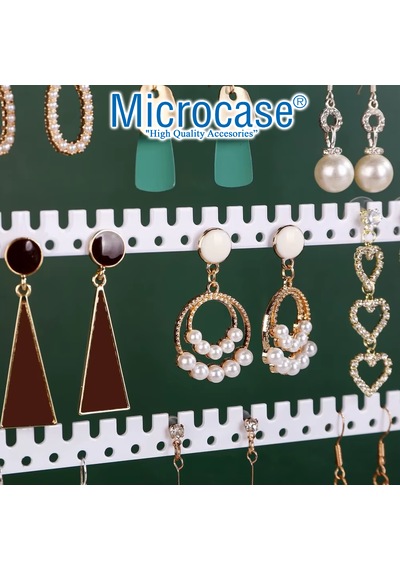 Microcase Ahşap Tabanlı Masaüstü Kolye Küpe Bileklik Takı Aksesuar Organizer Standı Al5462 Siyah