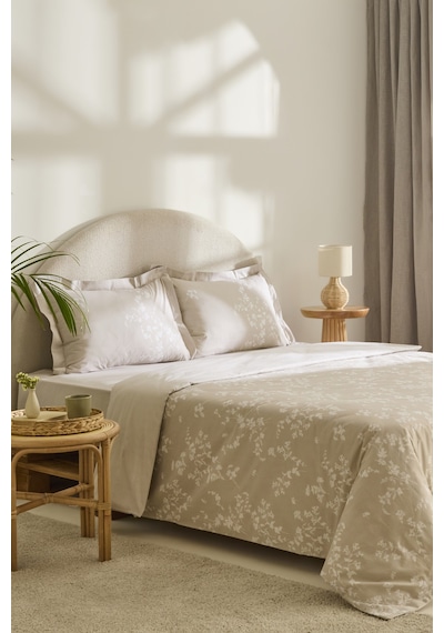 Kaşmir Home Fancy %100 Pamuk Çift Kişilik Nevresim Takımı Bej Bej
