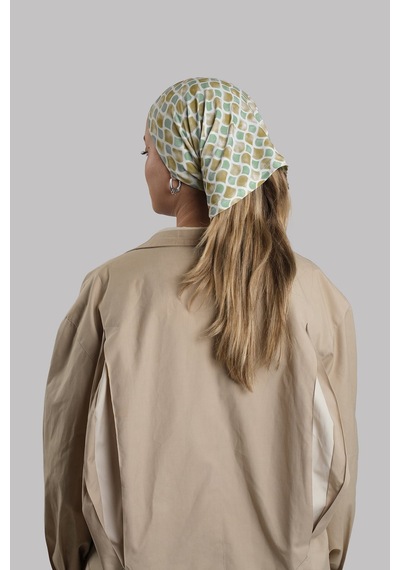 Yağ Yeşili Pratik Hazır Geçmeli Buff Bandana Sandy Desenli Boru Bone 2419 36