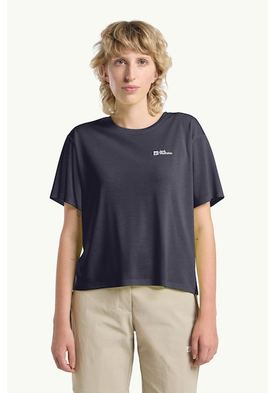 Jack Wolfskin Vonnan Crop T W Siyah Kadın Kısa Kol T-shirt 000000000102233077 SIYAH