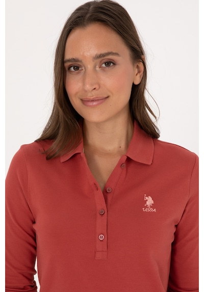 U.S. Polo Assn. Kadın Kiremit Basic Polo Yaka Sweatshırt 50307755-VR026