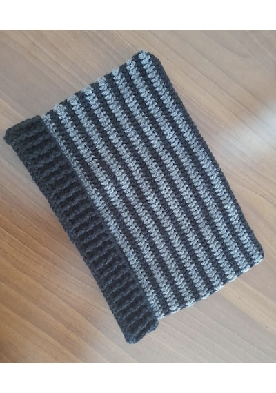 Nova Design Siyah Gri Çizgili Kedi Kulaklı Cat Beany Bere Siyah-gri