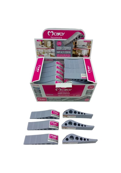Melody M-069 Kapı Altı Stoperi Esnek Plastik Gri - 60'li Paket