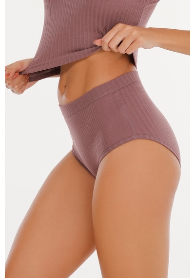 Sensu Kadın Fitilli Soft Renkler 5'li Yüksek Bel Külot Set - Kts3054 Karışık