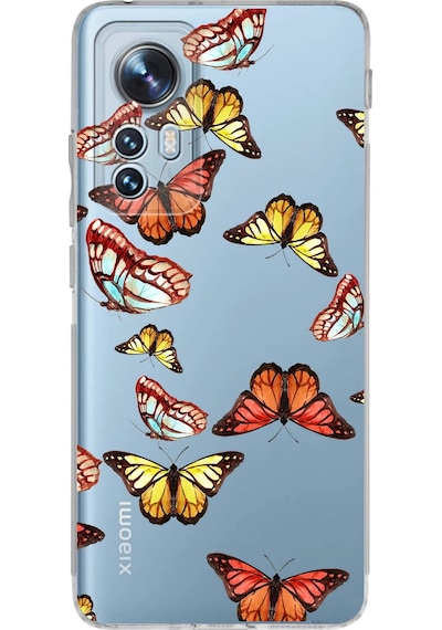 Xiaomi Mi 12 Pro İle Uyumlu 1mm Slim Fit Water Color 2 Baskılı Şeffaf Kılıf Şeffaf