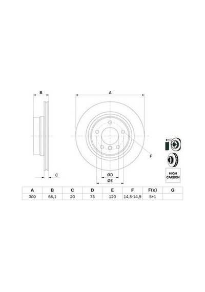 Bmw 1 E81 116i 1.6 2007-2011 Bosch Arka Disk 300mm 2 Adet