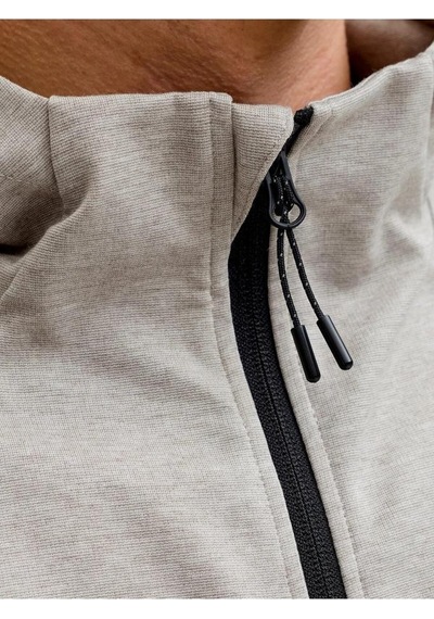 Jack & Jones Jack&jones 12289209 Jjebase Sweat Zıp Hood Sn Lıght Grey Erkek Sweatshirt Gri