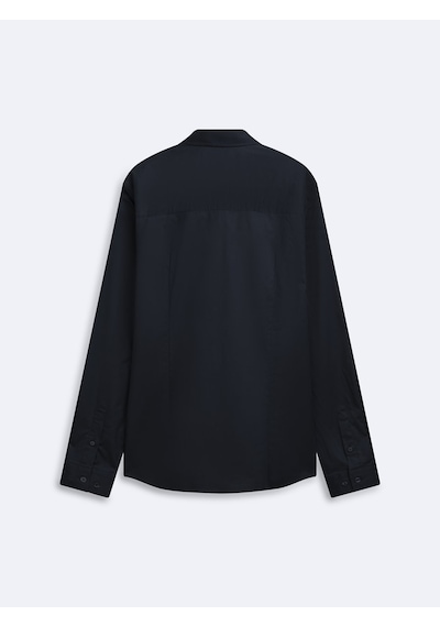 LTB Slim Fit Yaka Detaylı Uzun Kollu Lacivert Gömlek